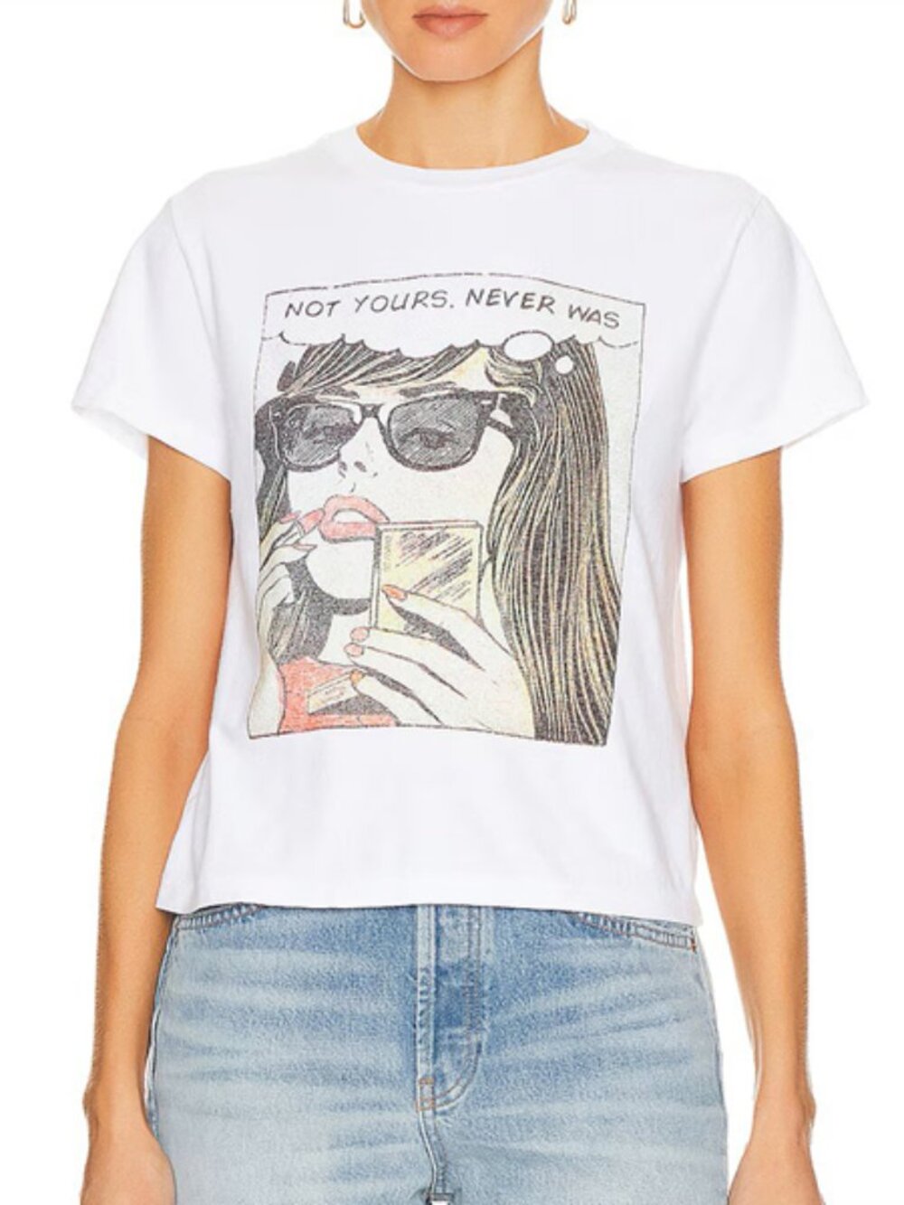 NWT $160 Re/Done Vintage NOT YOURS Cartoon Print Classic Short Sleeve T-Shirt M